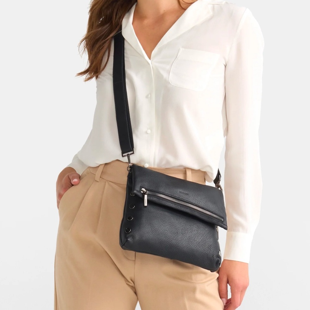 Black Leather Crossbody Bag